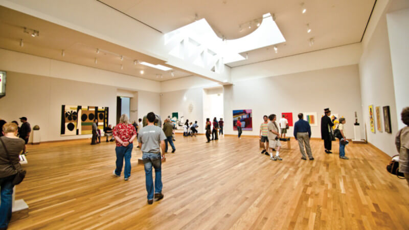 Museum in Minnesota with hardwood floors finished with Rubio Monocoat.