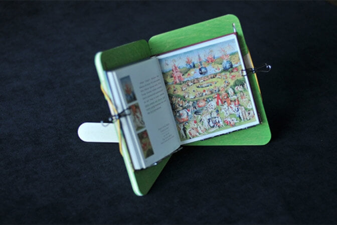 Colorful book saddle.