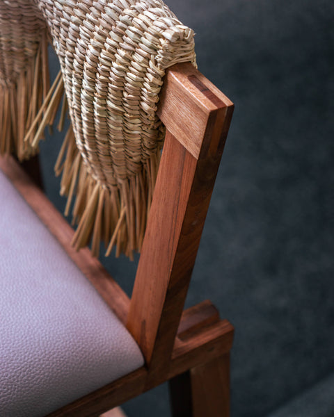 Joinery detail on a handmade Cachimbo chair finished with Rubio Monocoat Oil Plus 2C "Pure" hardwax oil wood stain and finish.