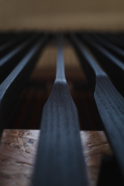 Ash wood finished with Precolor Easy Intense Black hardwax oil wood stain and finish. 