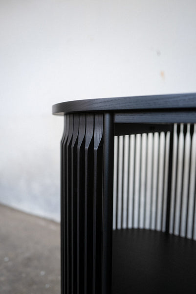 Ash feathers on a unique handcrafted console table protected using Rubio Monocoat Oil Plus 2C hardwax oil wood stain and finish products.