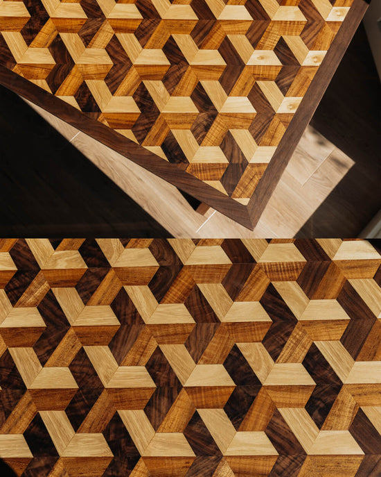 Geometric Desk Design Geometric Inlaid Walnut Desk – Rubio Monocoat USA
