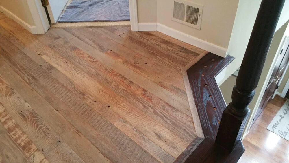 Barnwood flooring that took home the 2017 NWFA Wood Floor of the Year award finished with Rubio Monocoat Oil Plus 2C.