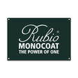 Banner with the Rubio Monocoat logo and "Power of One" tagline on a green background