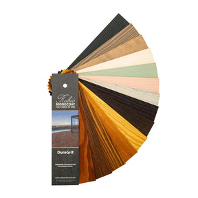 DuroGrit wood fan deck shows 16 DuroGrit colors on Pine