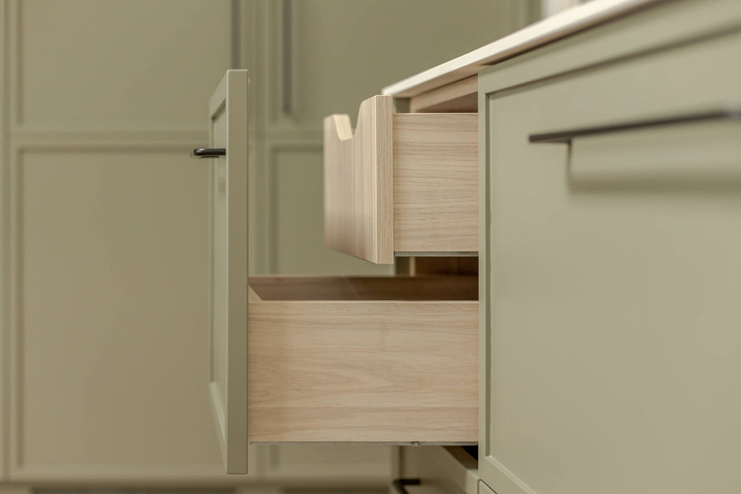 Wood drawers in the kitchen.