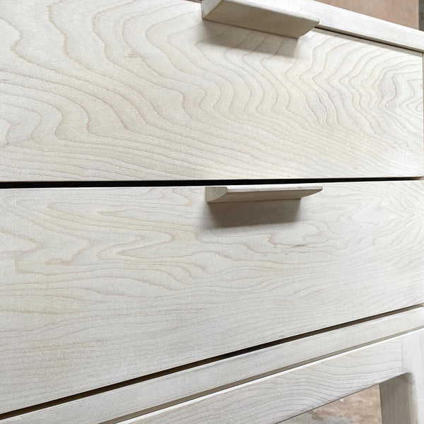 A light colored wood nightstand made from maples and finished with Rubio Monocoat Oil Plus 2C.