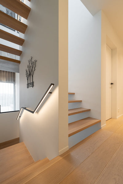 European oak stairs and flooring finished with Oil Plus 2C white.
