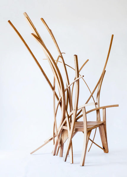 A unique and abstract chair intended to use for story telling.