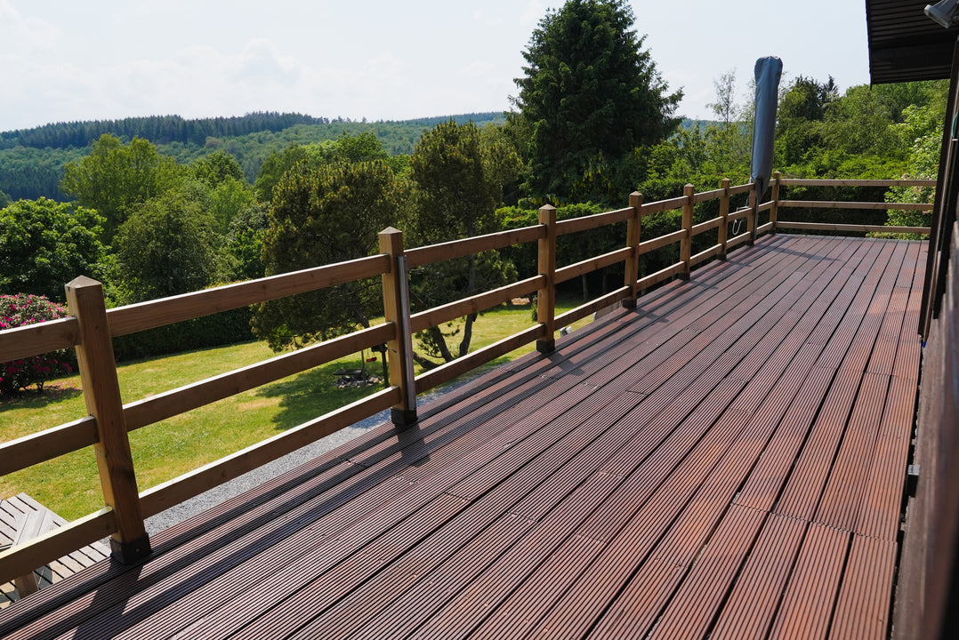 Wood decking that was colored and protected using DuroGrit exterior wood finish.