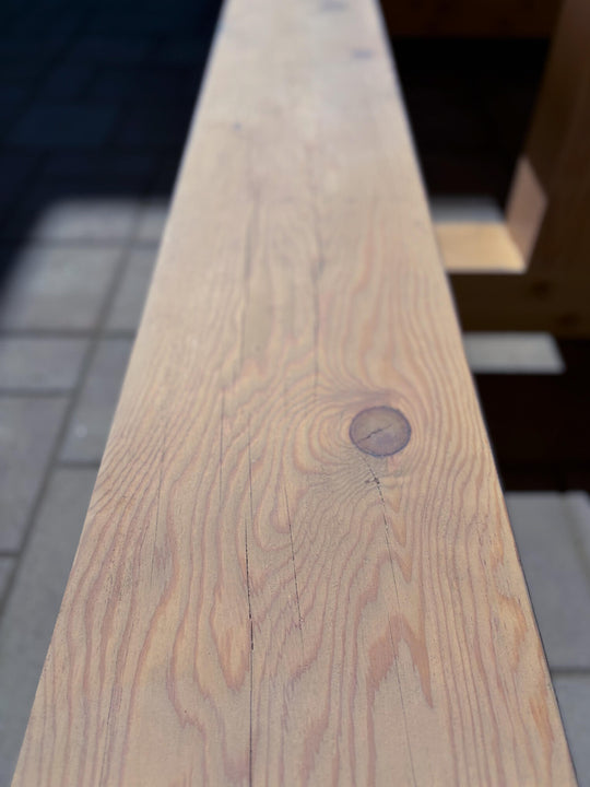 Close up of Douglas Fir wood finished with Rubio Monocoat DuroGrit "Light Sand"
