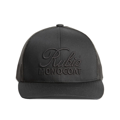 Black cap with 'Rubio Monocoat' logo on a white background