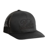 Black trucker cap with 'Rubio Monocoat' logo on a white background
