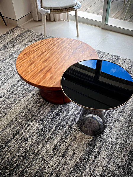 Unique monkeypod coffee table finished with Rubio Monocoat Oil Plus 2C Pure.