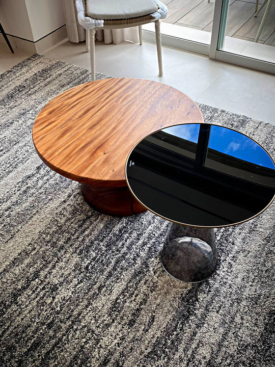 Unique monkeypod coffee table finished with Rubio Monocoat Oil Plus 2C Pure.
