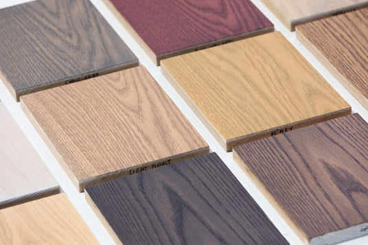 Updated Oil Plus 2C color sample swatches on white oak.
