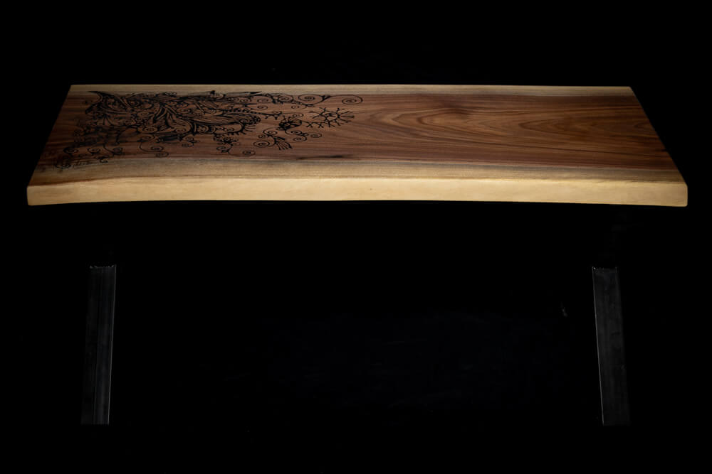 Walnut Coffee Table with Inlay — 3 of 4