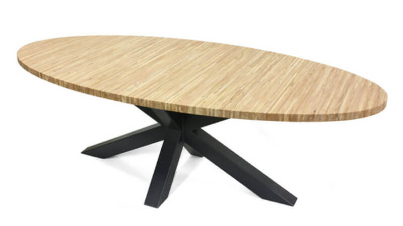 A beech table finished with Rubio Monocoat Oil Plus 2C hardwax oil wood finish.