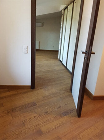 Oak wood flooring on a 45 degree angle.