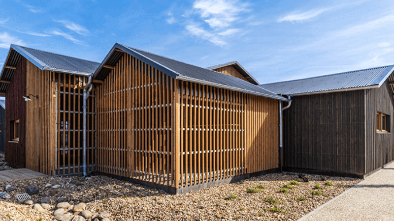 Children's daycare buildings finished using plant-based hardwax oil from Rubio Monocoat.