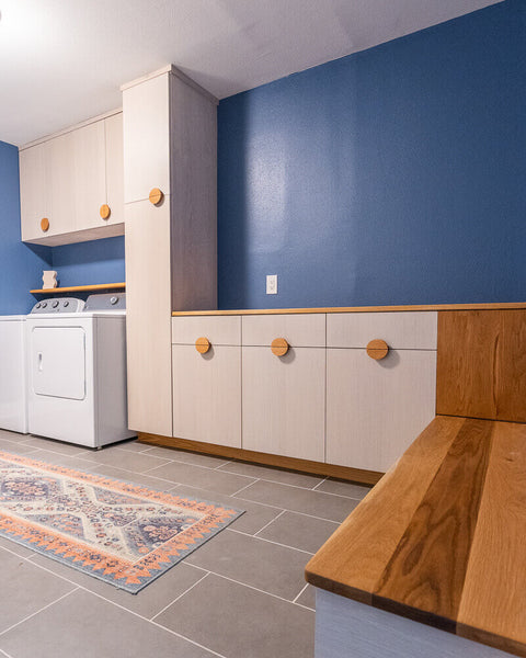 Laundry room makeover with Rubio Monocoat products used throughout.