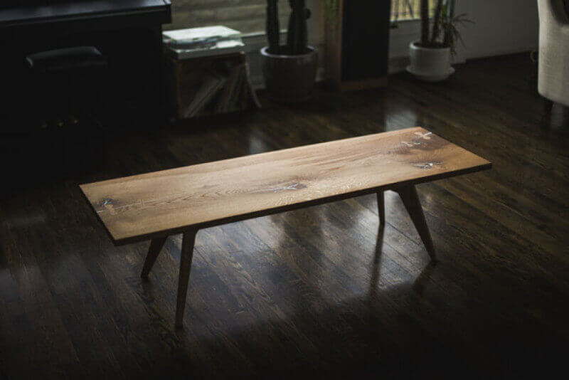 Hardwood coffee table finished with a hardwax oil wood finish.