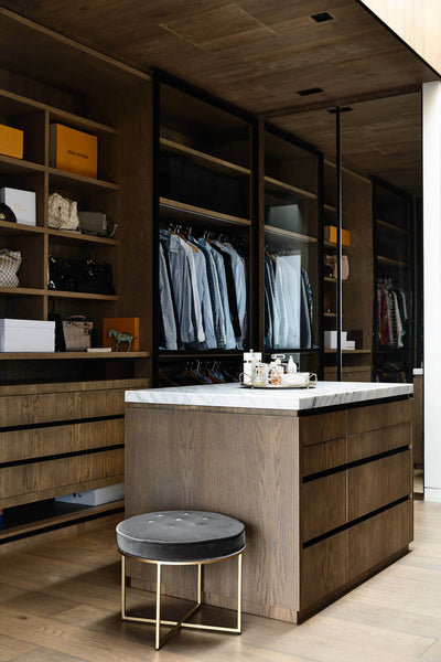 Custom wooden closet finished with Rubio Monocoat hardwax oil.