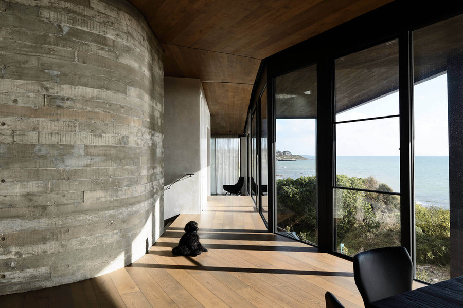 Sun room complete with french oak floors finished with a hard wax oil and ocean views.