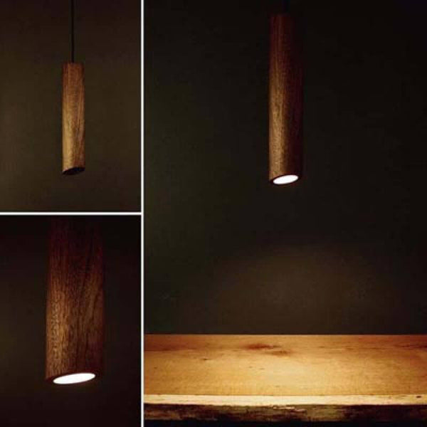 Lavaro lighting pendant made from Walnut wood.