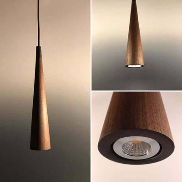 Lavaro lighting pendant made from Walnut wood.