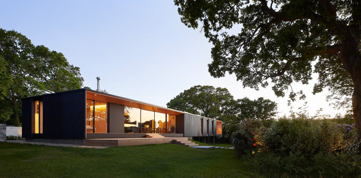 Another angle of the modern vacation home finished with Hybrid Wood Protector hardwax oil.