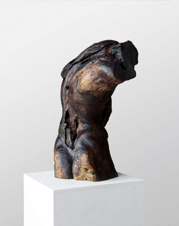 Black walnut wooden torso finished with Rubio Monocoat Oil Plus 2C.