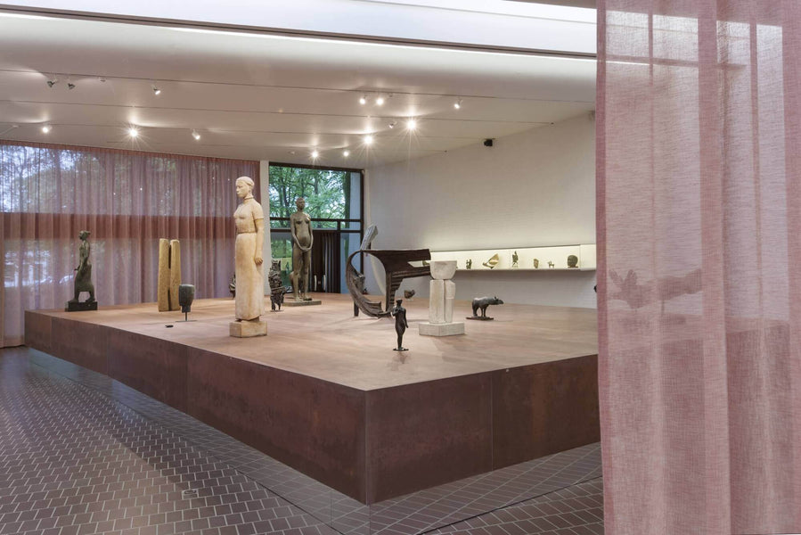 Wooden museum exhibit display with hardwax oil wood finish on it.