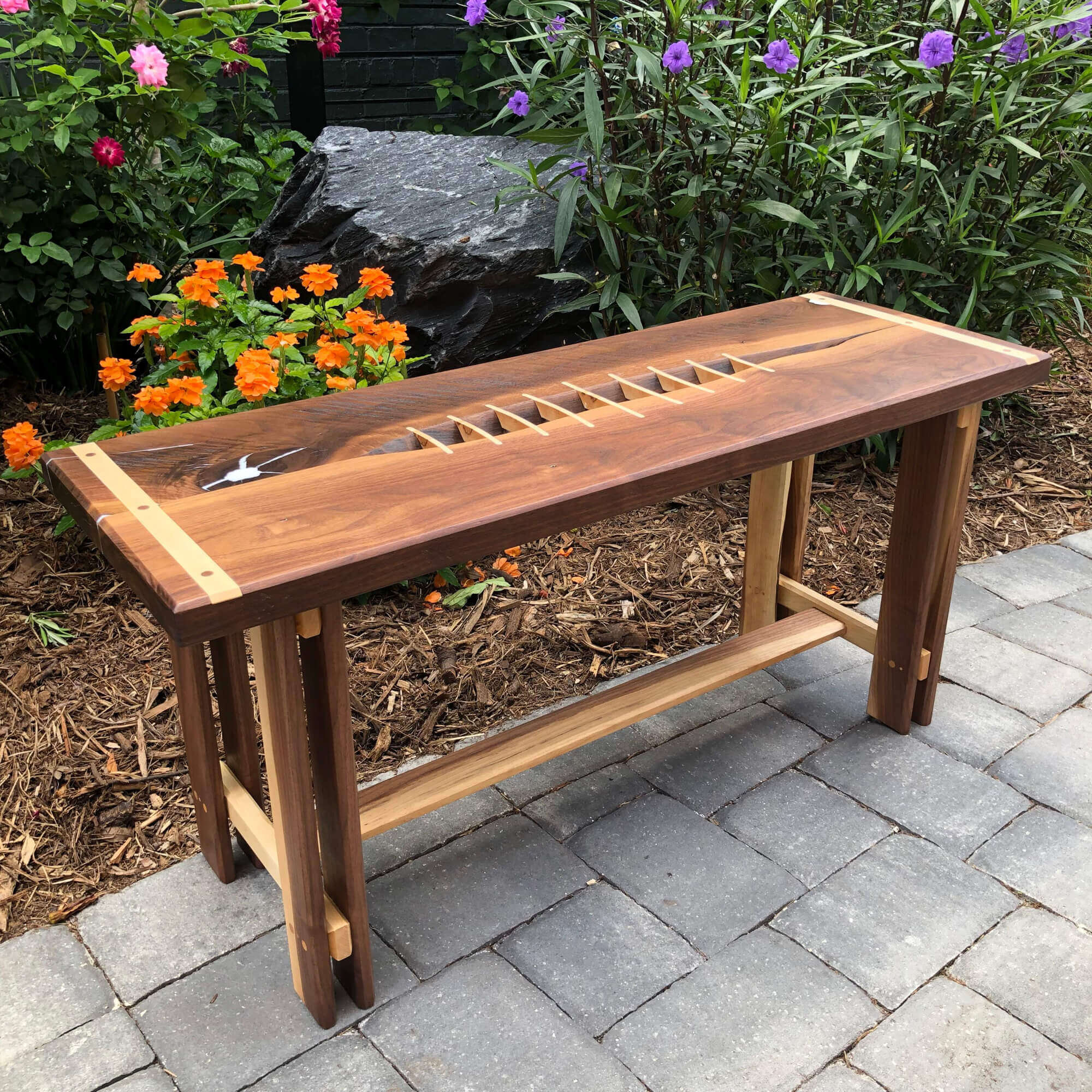 Walnut Bench with Maple Inlay – Rubio Monocoat USA