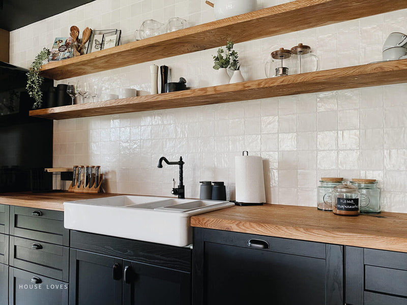 Kitchen with wooden features finished with Rubio Monocoat products.