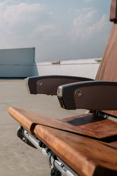 The seat of a Singapore Airline chair made from African Mahogany and finished with Oil Plus 2C, a hardwax oil wood finish.