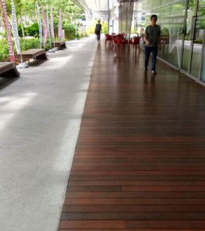 Ipe wood at university finished with Rubio Monocoat.