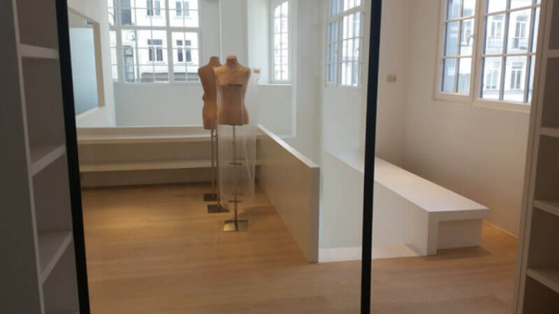 Clothing boutique in Brussels boasts wood floor finished with Rubio Monocoat.