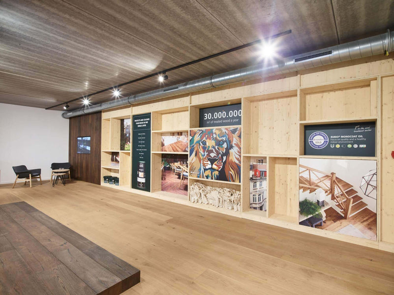 Showroom at the Rubio Monocoat  headquarters in Belgium.