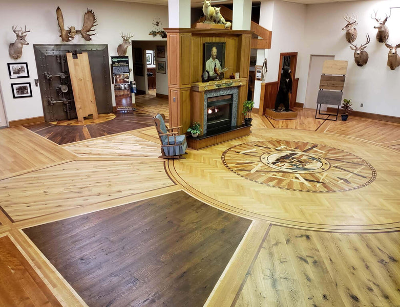 Allegheny Mountain Hardwood Flooring Showroom was finished using Rubio Monocoat by Hickman Woods.