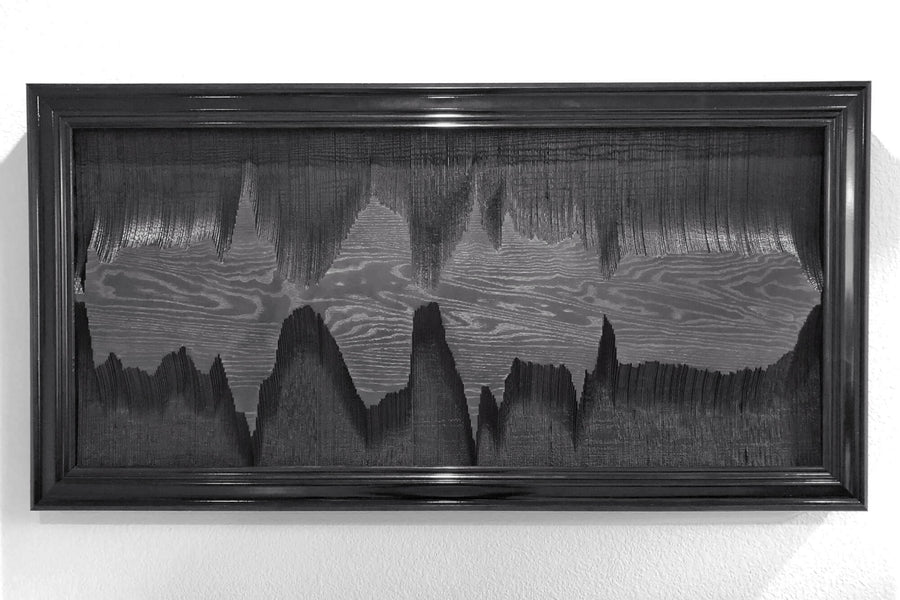 Wood sound wave art.