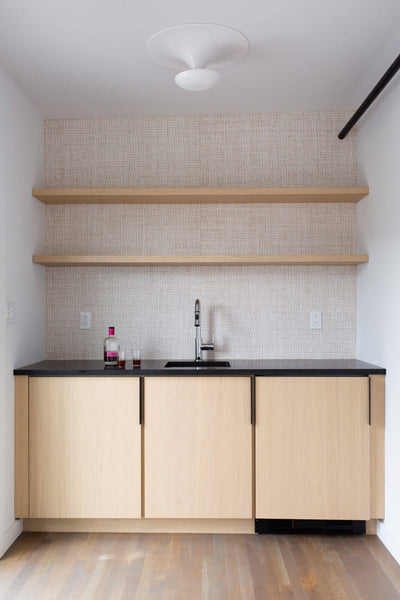 White Oak cabinetry and flooring in a New York loft.