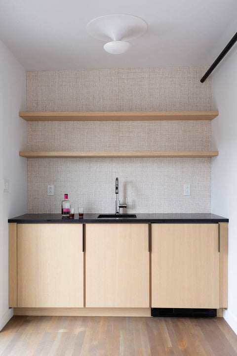 White Oak cabinetry and flooring in a New York loft.